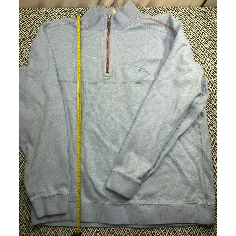 Tommy Bahama Men's Reversible 1/4 Zip Pullover Sweatshirt Mock Neck XL Blue